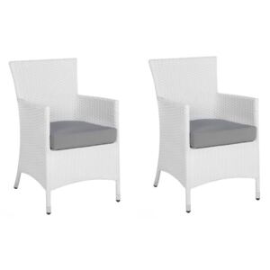 Zestaw 2 krzeseł ogrodowych rattanowych biały ITALY