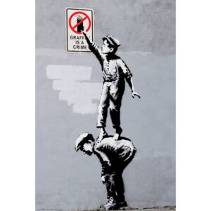 Plakat, Obraz Banksy - Grafitti Is A Crime, (61 x 91,5 cm)