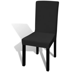 Naciągany pokrowiec na krzesło - czarny - 6 szt