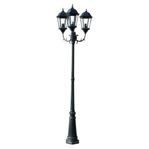 Stojąca lampa ogrodowa 3-ramienna, 230 cm, ciemnozielona/czarna