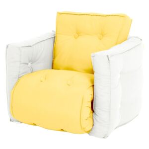Żółty dziecięcy fotel rozkładany Karup Mini Dice