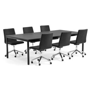 Zestaw mebli konferencyjnych MODULUS + PERRY, stół i 6 krzeseł