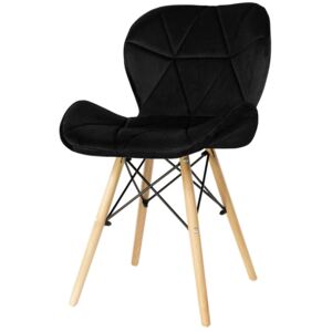 Rimo krzesło tapicerowane czarne - welurowe