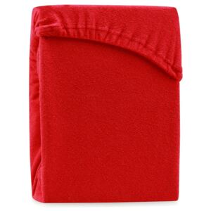 Czerwone elastyczne prześcieradło dwuosobowe AmeliaHome Ruby Red, 200-220x200 cm