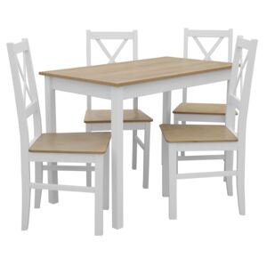 Stół z 4 krzesłami biały do kuchni jadalni X001