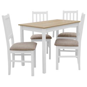 Stół z 4 krzesłami biały do kuchni jadalni X004