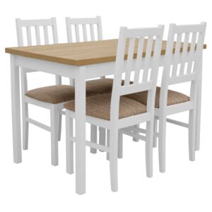 Stół z 4 krzesłami biały do kuchni jadalni X005