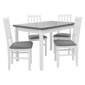 Stół z 4 krzesłami biały do kuchni jadalni X008