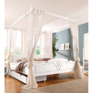Wspaniała dekoracja łóżka, biały baldachim 180x200 cm