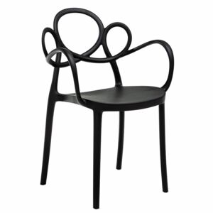 Krzesło ażurowe nowoczesne Fiori 2X - czarne