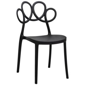 Ażurowe krzesło kuchenne Fiori - czarne