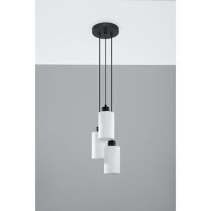 Minimalistyczna Lampa Wisząca VESTA 3 Czarny Zwis Sufitowy Potrójny Klosz Tuba Tworzywo Sztuczne Żarówka E27 Nowoczesny Styl Loft Industrial Oświetlen