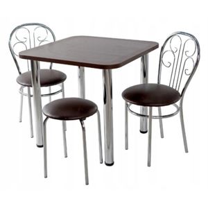 Stół 68 cm/68 cm + 2 krzesła cezar + taboret; pufa