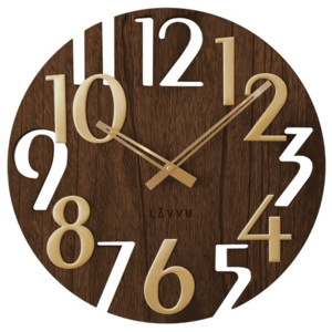 Zegar ścienny Lavvu Style Brown Wood, śr. 40 cm