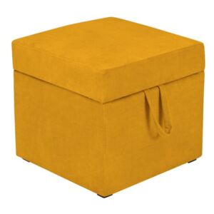 Żółty puf z miejscem do przechowywania KICOTI Cube