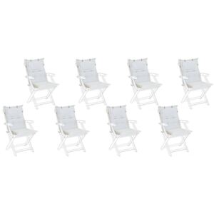 Zestaw 8 poduszek na krzesła ogrodowe biały MAUI