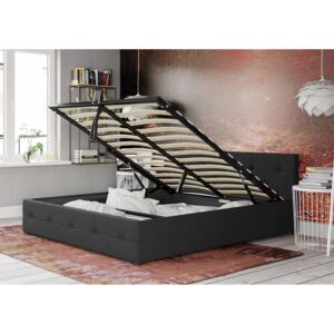 Łóżko z materacem tapicerowane 140x200 sfg012a czarne