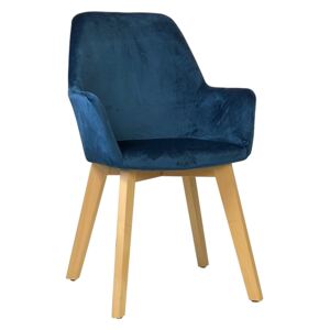 Krzesło tapicerowane Stone velvet niebieskie