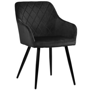 Krzesło tapicerowane Milton velvet czarne