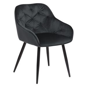 Krzesło tapicerowane Loren velvet czarne