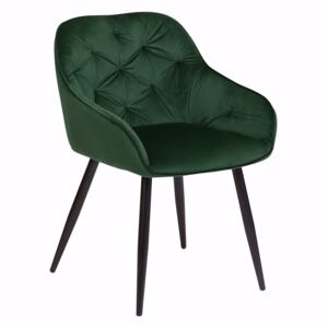 Krzesło tapicerowane Loren velvet dark green