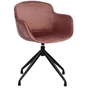 Krzesło obrotowe TEO velvet róż antyczny