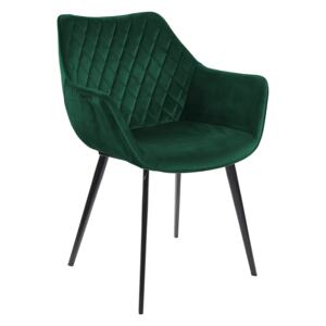 Krzesło tapicerowane Barley velvet ciemny zielony