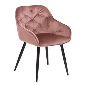 Krzesło tapicerowane Loren velvet różowe