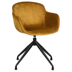 Krzesło obrotowe TEO velvet musztardowy
