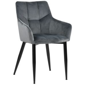 Krzesło tapicerowane Emir velvet ciemny szary