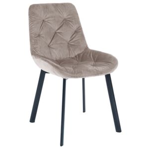 Krzesło tapicerowane BERG velvet beżowy