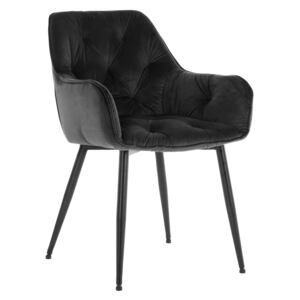 Krzesło tapicerowane Flavia velvet czarny