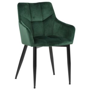 Krzesło tapicerowane Emir velvet ciemny zielony
