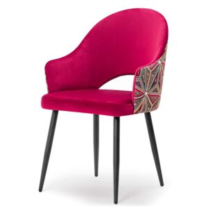 Krzesło Fabiene wzorzyste rubinowe