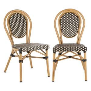 Blumfeldt Montpellier BL Krzesło możliwość ułożenia jedno na drugim rama aluminiowa czarno-kremowy