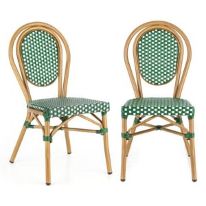 Blumfeldt Montpellier GR Krzesło możliwość ułożenia jedno na drugim rama aluminiowa polirattan zielony