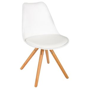 Krzesło do biurka/salonu ATMOSPHERA, biało-brązowe, 54x48x81 cm