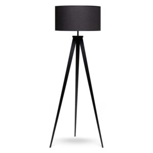 Lampa stojąca z metalowymi nogami i czarnym kloszem loomi.design Kiki