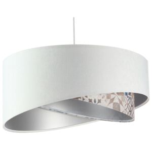 Biała lampa wisząca z welurowym abażurem - EXX21-Odila