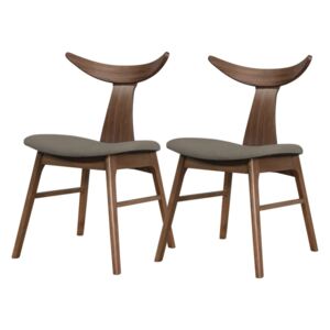 SELSEY Zestaw dwóch krzeseł drewnianych Henrico latte