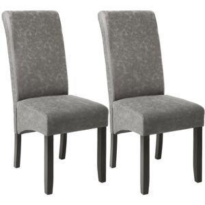 Tectake 403627 2 eleganckie krzesła do jadalni lub salonu - szary