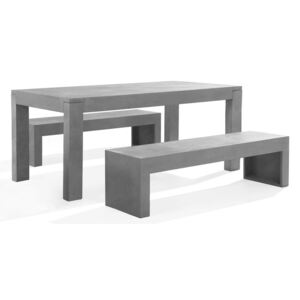 Zestaw ogrodowy stół 2 ławki beton szary TARANTO