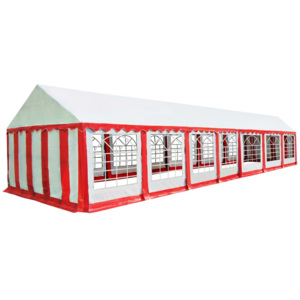Namiot ogrodowy z PVC, 6x14 m, czerwono-biały