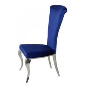 Krzesło glamour Ottavio Navy Blue - nowoczesne krzesło tapicerowane