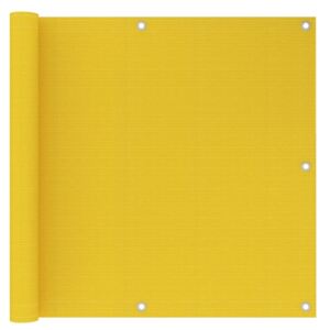 Parawan balkonowy, żółty, 90x500 cm, HDPE