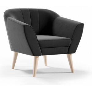 Fotel w stylu skandynawskim KAYA - czarny / R100