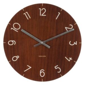 Zegar stołowo-ścienny Glass Clock dark wood by Karlsson