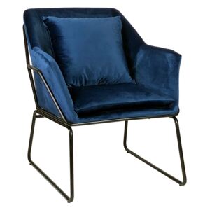 Fotel tapicerowany Tomo velvet dark blue