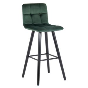 Hoker, krzesło barowe Vera 2 velvet zielony