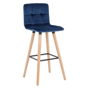 Hoker, krzesło barowe Vera velvet niebieski
